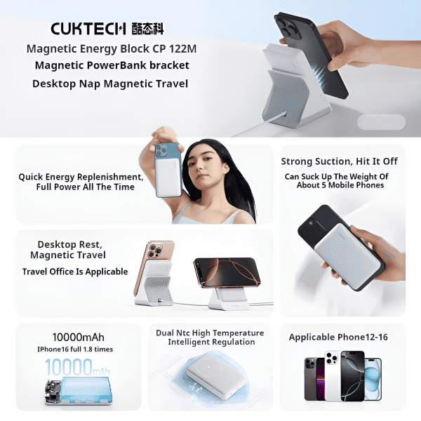 Sạc Dự Phòng Không Dây Đa Năng Cuktech WPB100N 10000mAh - Ảnh 6