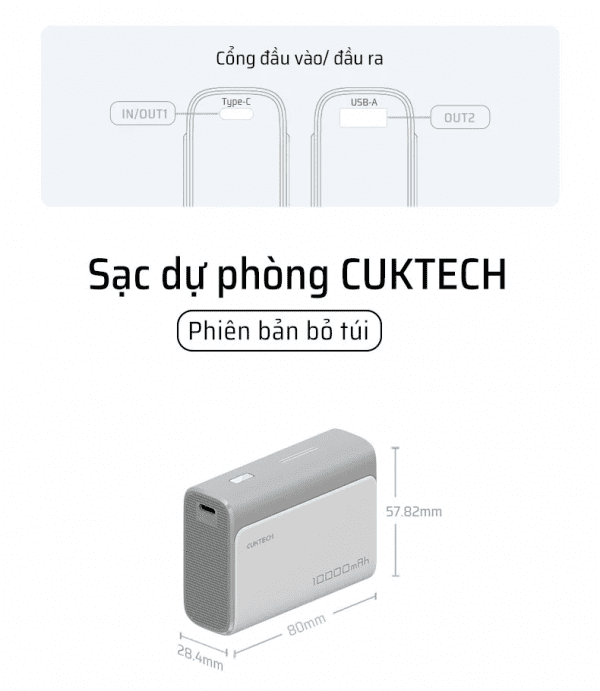 Pin sạc dự phòng 10000mAh CUKTECH PB100 30W - Ảnh 8